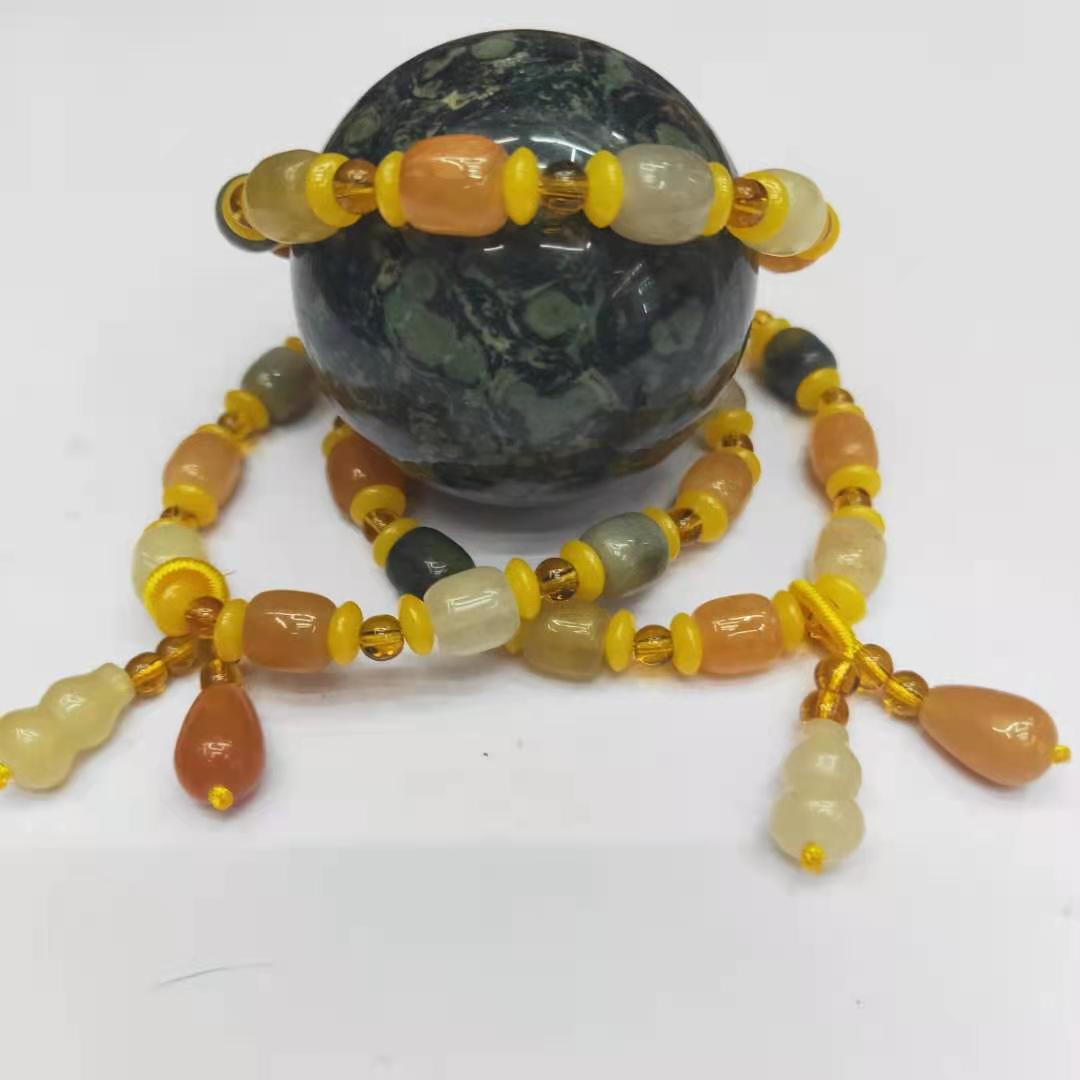 New jewelry style gold thread jade bucket bead combination bracelet, transfer bead gourd bracelet manufacturer wholesale factory price pic 8