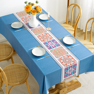 Cross-border delivery of European-style waterproof tablecloths, heat-resistant, oil-resistant, no-wash tablecloths, household tablecloths, rectangular coffee table tablecloths pic 3