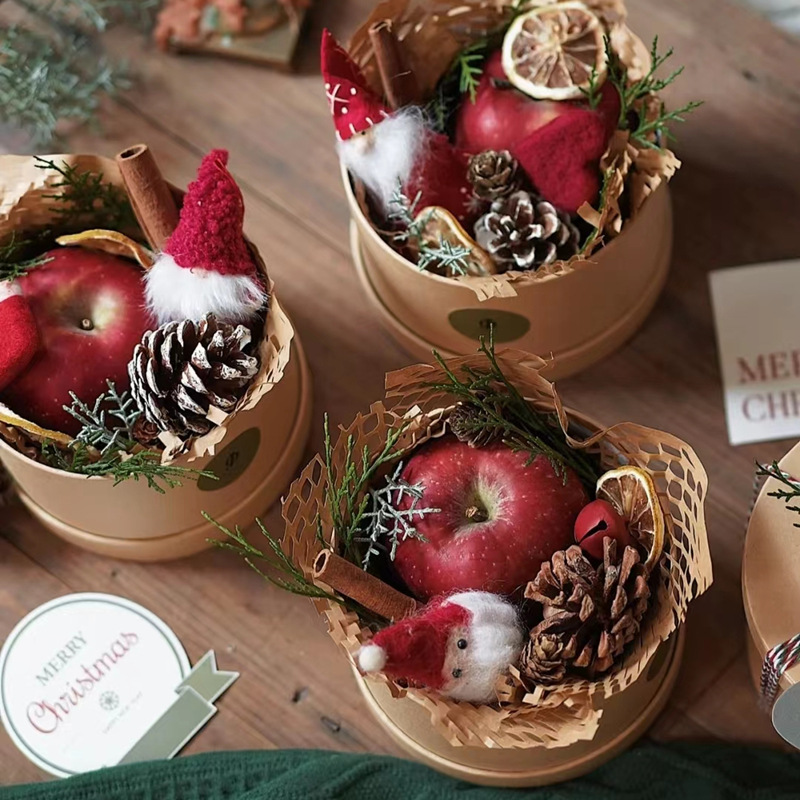 大圆形牛皮纸盒小红书伴手礼盒INS饼干盒风吕敷DIY烘培包装圣诞节详情10