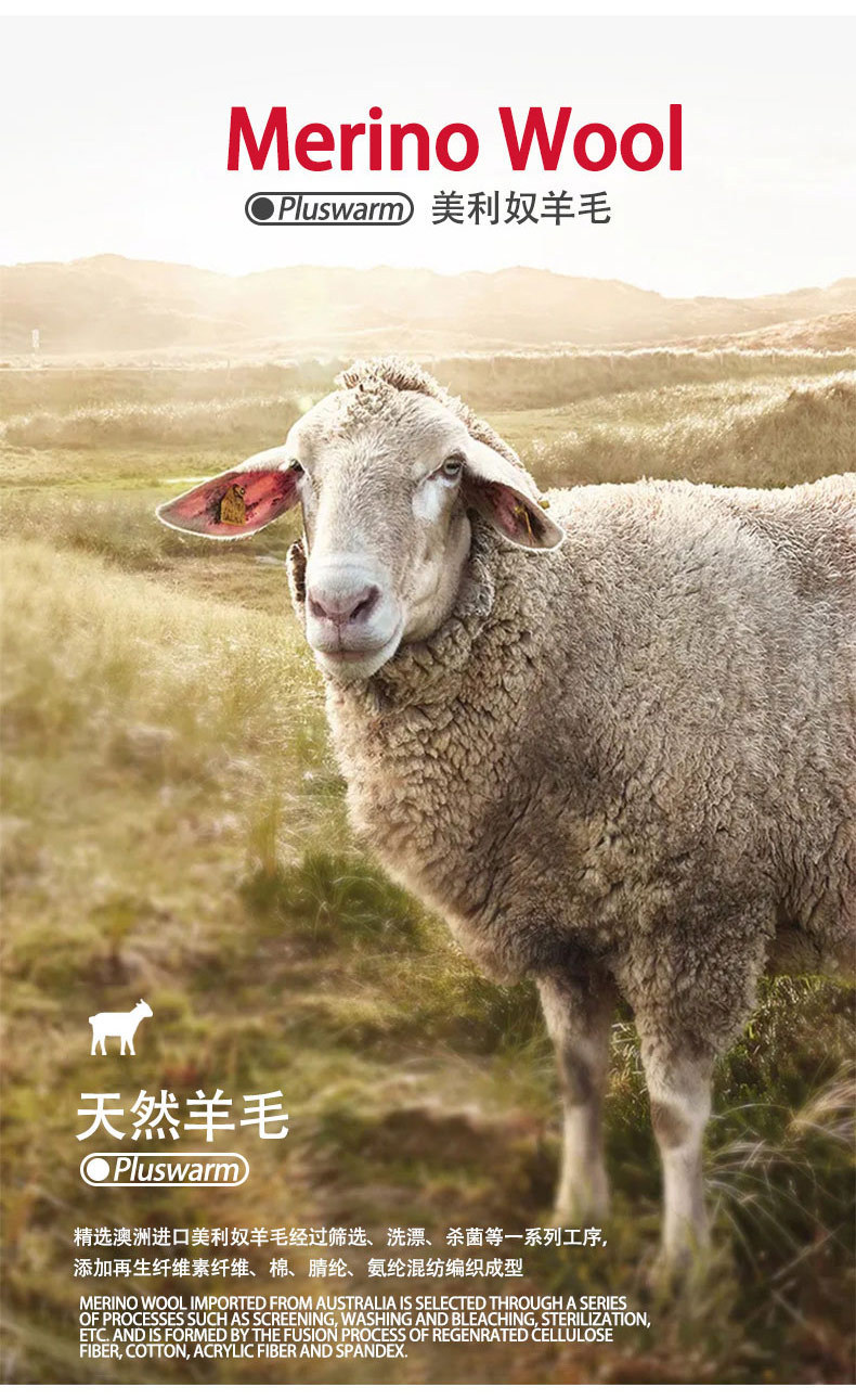 加厚加绒保暖毛圈美利奴冬季超厚特厚中长筒东北抗寒男士羊毛袜子详情5