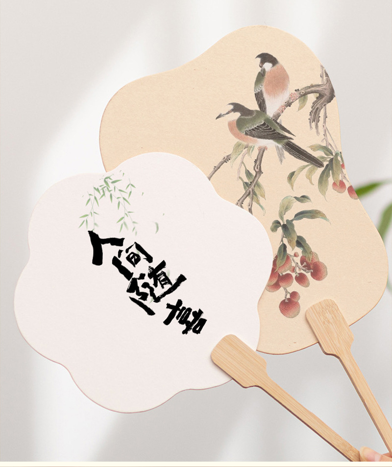 定制宣纸团扇双面空白团扇书法绘画手工古风扇广告宣传扇厂家批发详情17