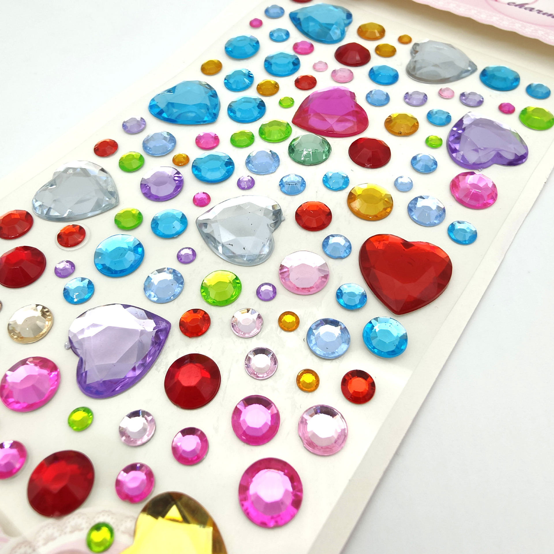 Wholesale of colorful starry sky acrylic diamond stickers, colorful crystal stickers, random diamond DIY creative stickers, mobile phone stickers, and random stickers pic 9