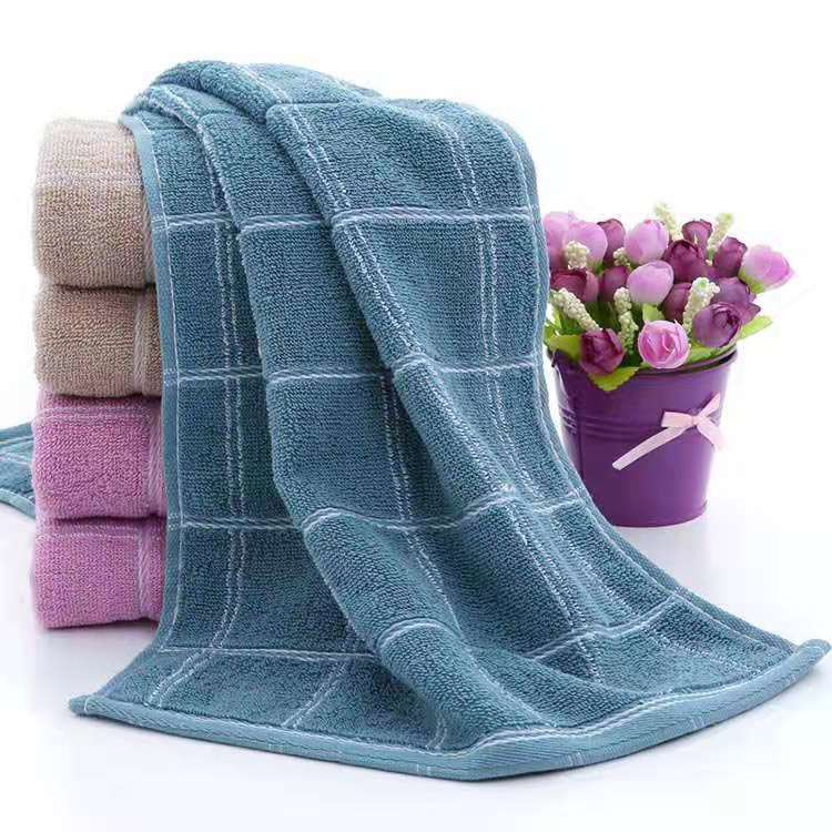 Factory wholesale pure cotton thickened checkered towels, absorbent household daily face towels, gift customization logo pic 10