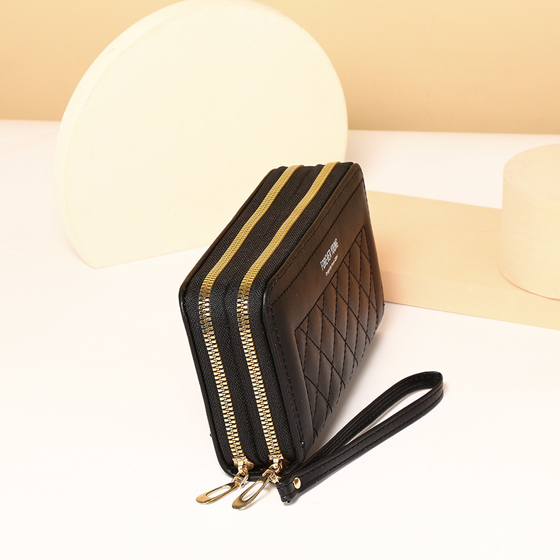 女士钱包女长款源头工厂女手拿包韩版手机包双拉链钱夹大容量卡包详情7