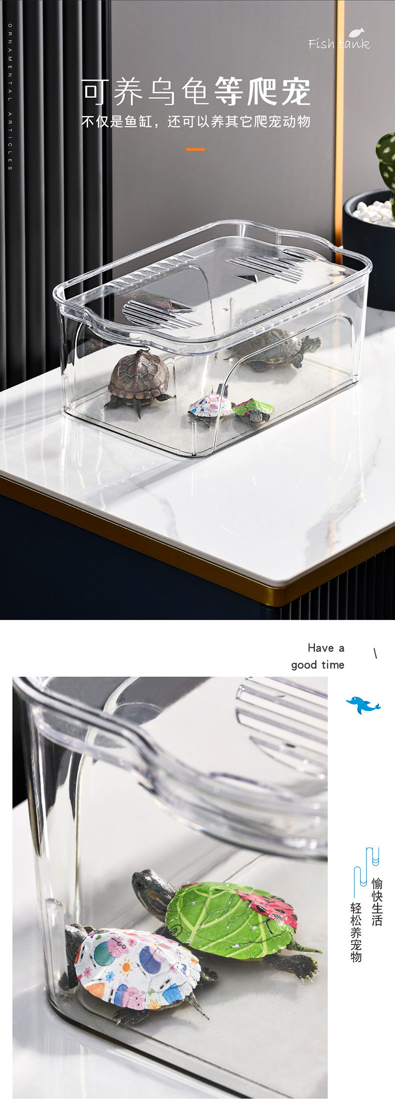 Ecological betta fish tank, home aquarium, transparent goldfish tank, living room mini small and medium-sized desktop aquatic plant tank, turtle tank pic 12