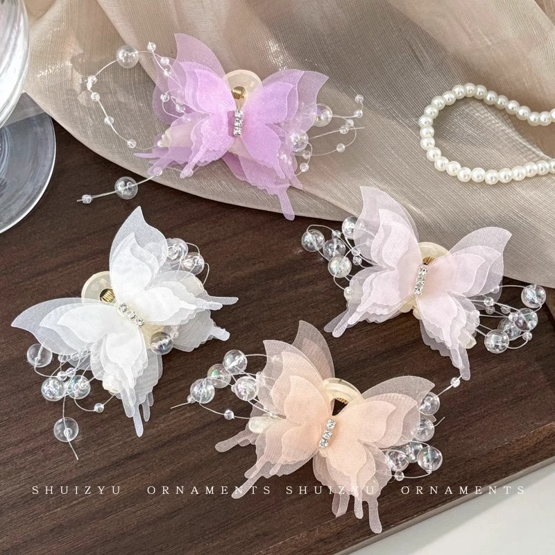 爆款蝴蝶抓夹女2024新款韩版高级甜美后脑勺发夹鲨鱼夹详情6