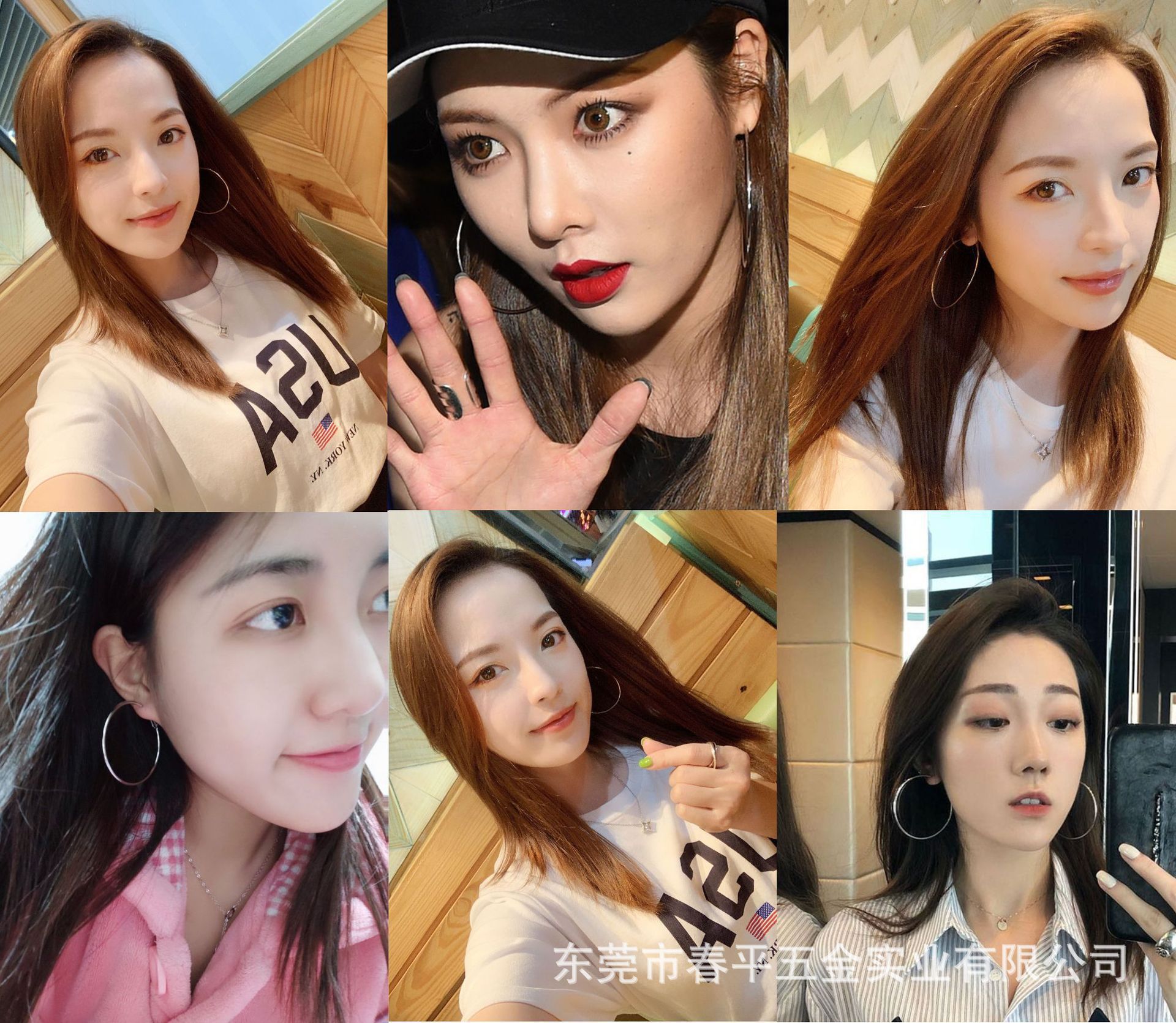 跨境不锈钢经典耳环欧美时尚夸张大耳环钛钢圆形圆圈耳扣线圈耳环详情18