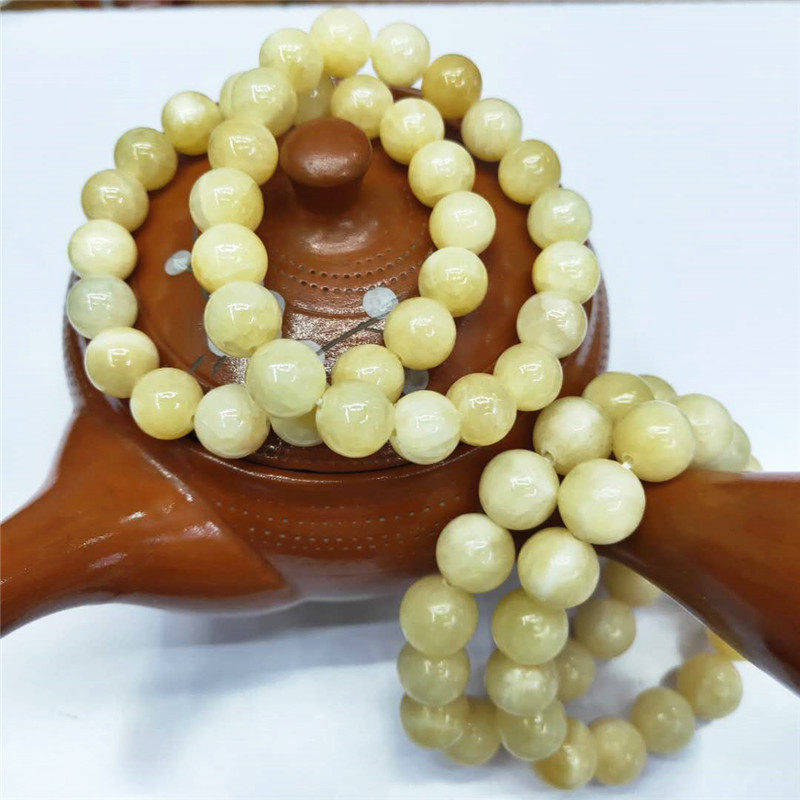 Wholesale of new type of natural beige jade bracelets, DIY beige jade bracelets, direct sales from the manufacturer of natural stone bracelets pic 5