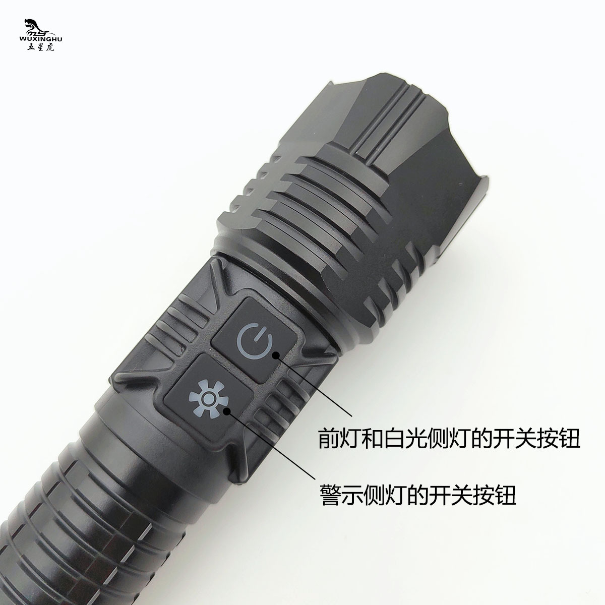 New outdoor long-range white laser rechargeable flashlight with mobile phone charging, focusing, side light and strong light pic 5