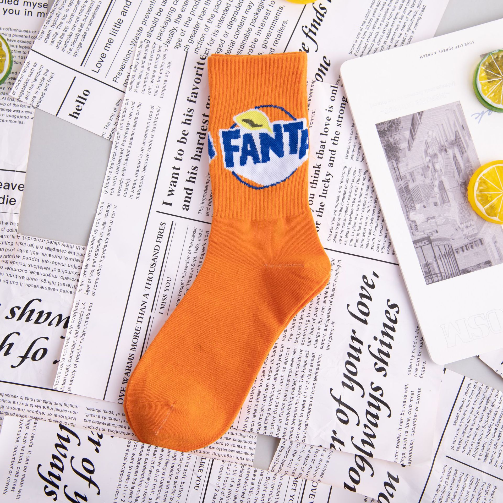 Funny and trendy drink socks for men and women, long socks for Internet celebrities, Japanese school style sports outerwear, mid-calf socks, one-piece consignment pic 8