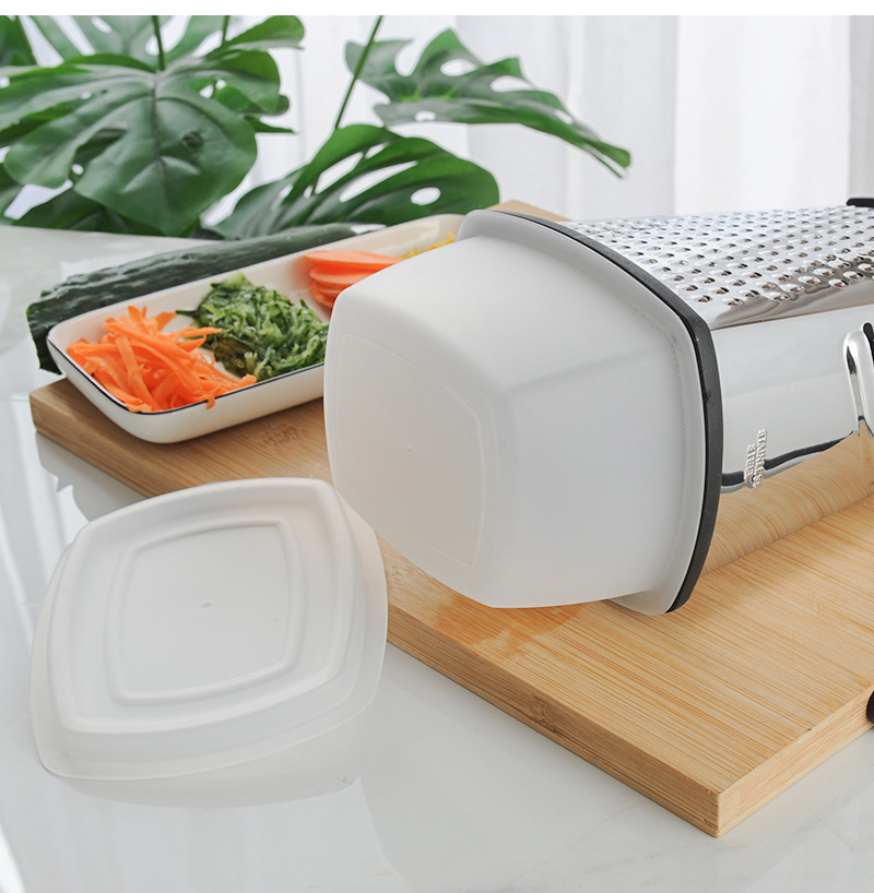 现货厨房小工具四面刨丝器土豆刨丝器带底座盒收纳瓜果蔬菜刨丝器详情11