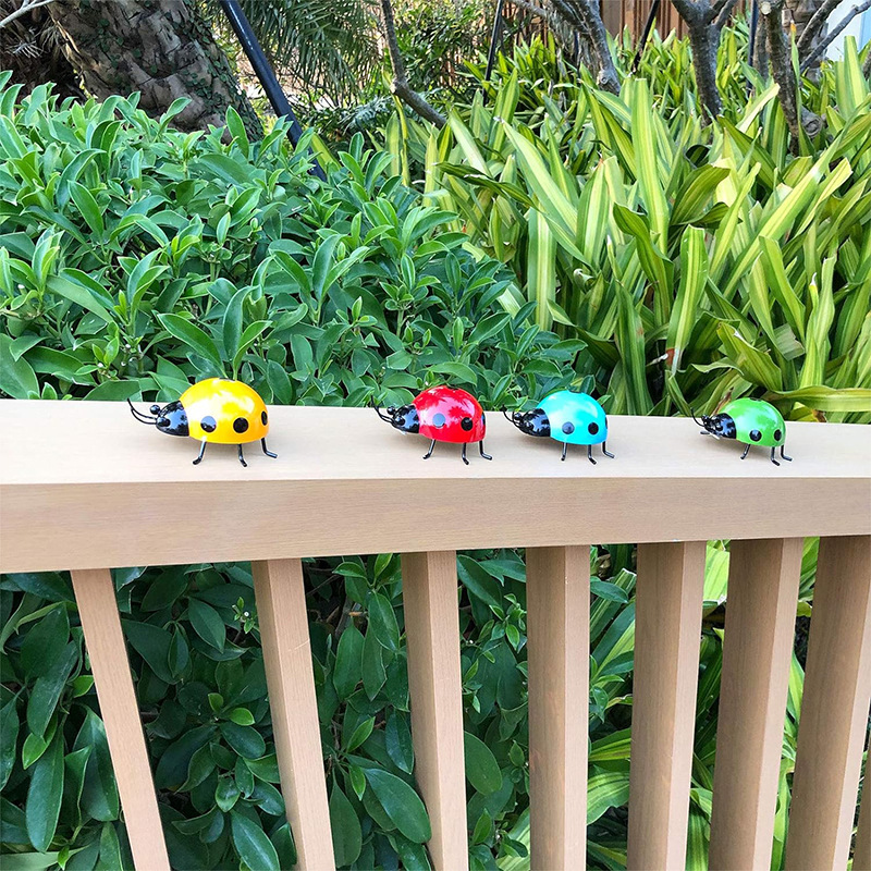 铁艺户外瓢虫花朵蜜蜂蜻蜓庭院壁饰壁挂创意家居墙饰昆虫田园装饰详情4