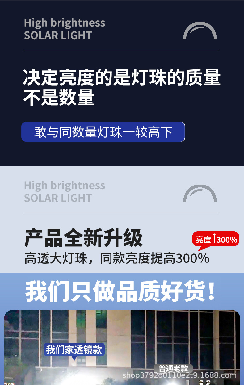 电商新款铝壳透镜款太阳能户外灯 大功率太阳能路灯投光灯批发详情27