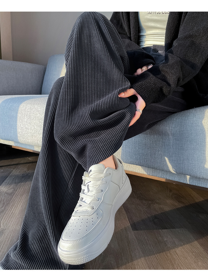 【高品质】欧棉绒阔腿裤秋冬新款加厚女高腰宽松爆款雪尼尔休闲裤详情17