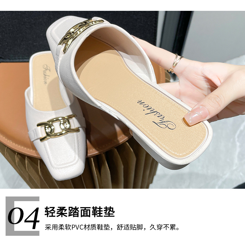 包头鞋女款时尚夏季外穿家用平底包头鞋休闲女士室外凉鞋详情13