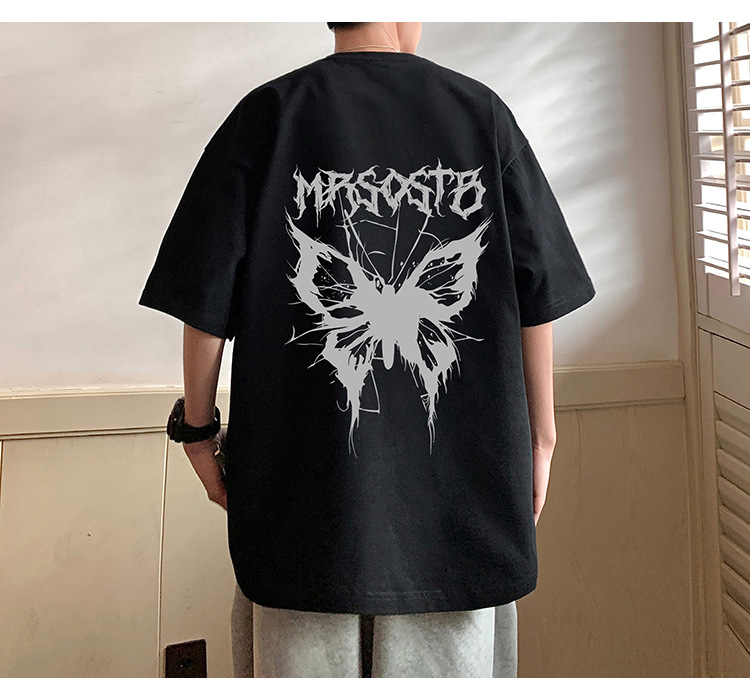 Camiseta de manga corta americana de algodón pesado hombre 2024 nuevo verano hombre retro country trend oversize pic 15