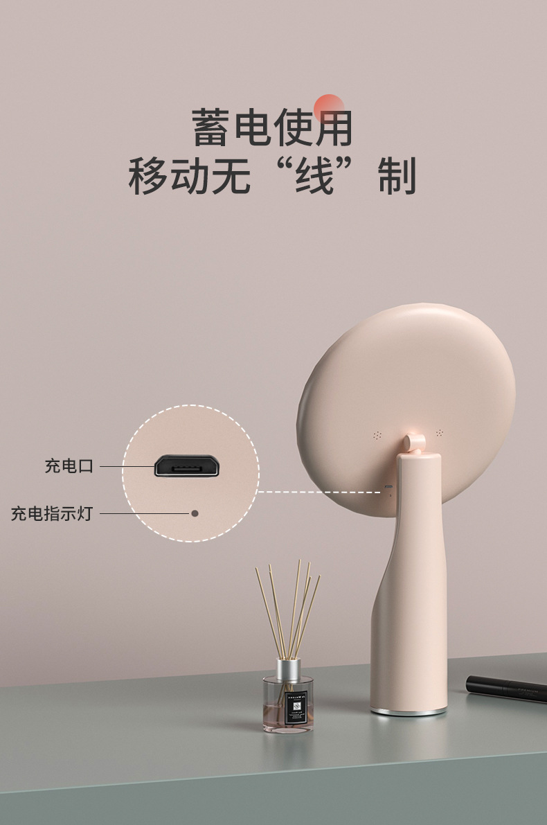 Yiwu factory USB gift dressing mirror with led makeup mirror with light, new desktop folding supplementary light small mirror pic 9