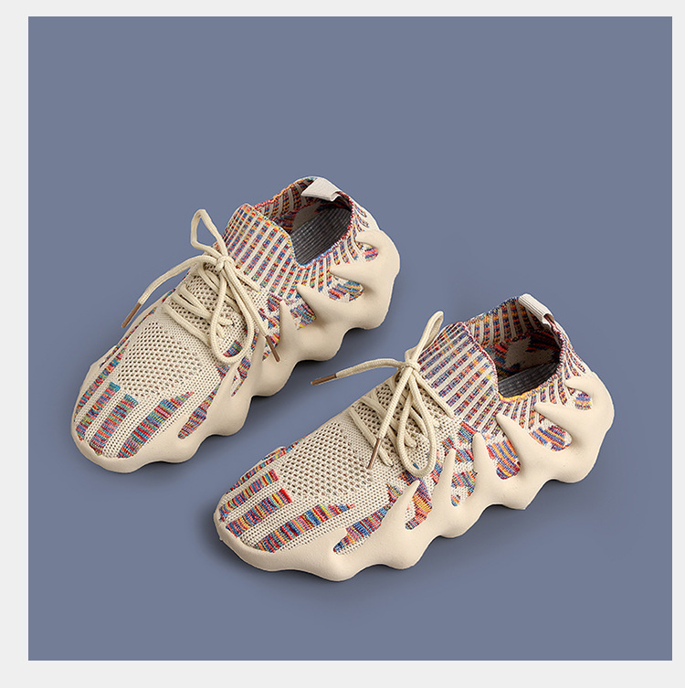 飞织椰子鞋女夏季薄款老爹透气八爪鱼火山袜子鞋休闲跑步运动女鞋详情21