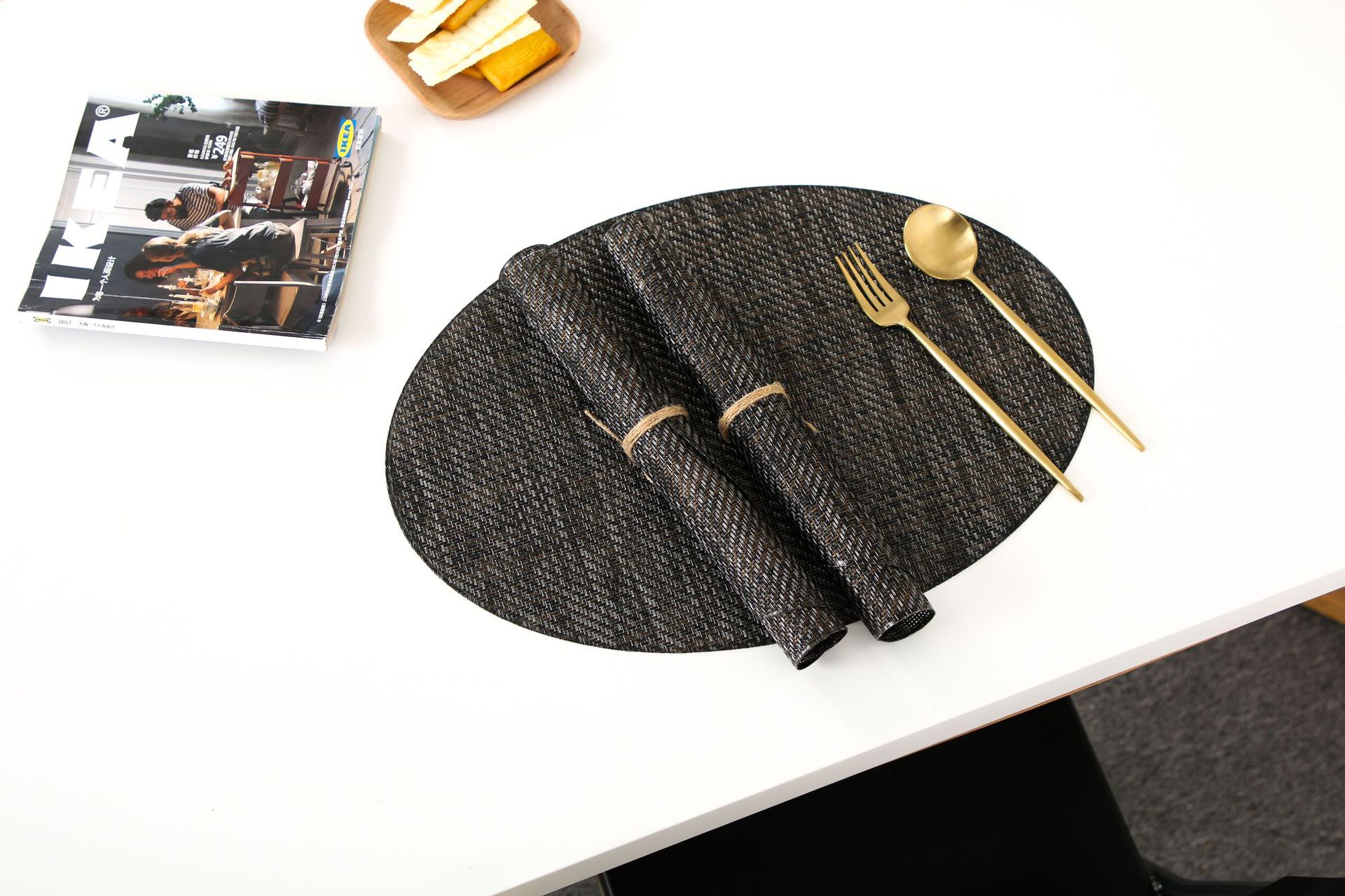 Coffee table MATS, table MATS, Japanese-style PVC simple oval table MATS, striped tablecloths, tablecloths, bowl MATS, heat insulation MATS, table MATS pic 29