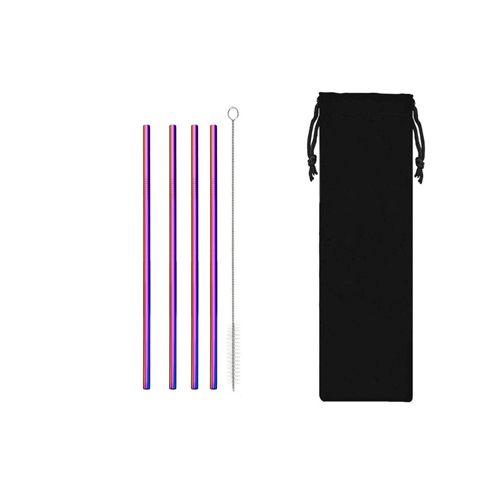 SWENO portable 304 stainless steel straw set for milk tea, coffee and beverages, colorful straw set, can be equipped with a velvet bag, portable, easy to clean, reusable stainless steel straws for outdoor and household use pic 8