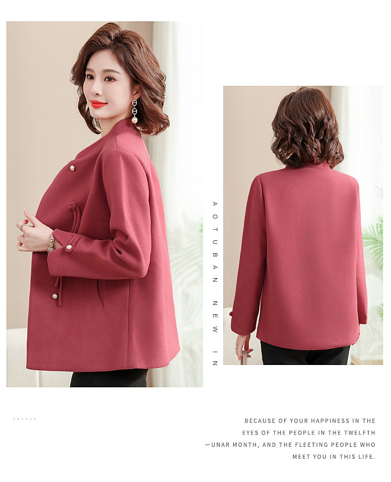 New autumn coat for middle-aged mothers in 2024, a new Chinese-style and stylish spring and autumn woolen overcoat for middle-aged and elderly women pic 47