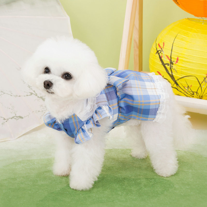 Pet jk skirts, pet summer thin dog clothes, small dog teddy bichon frise summer clothes, cat clothes, uniforms, campus skirts pic 12