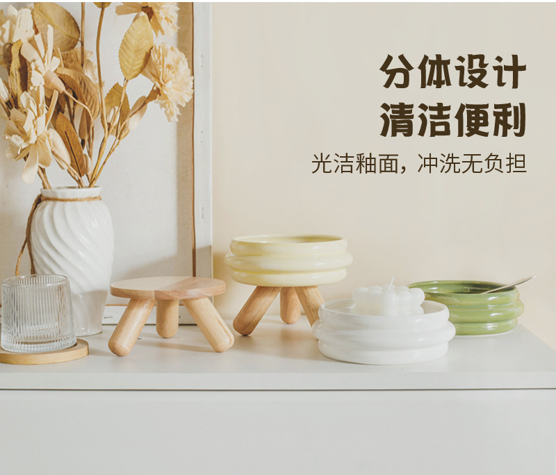 gulu bowl, pet food bowl, water bowl, cat bowl, ceramic colored cat and dog feeding bowl, cat food basin, split high-legged neck guard pic 6