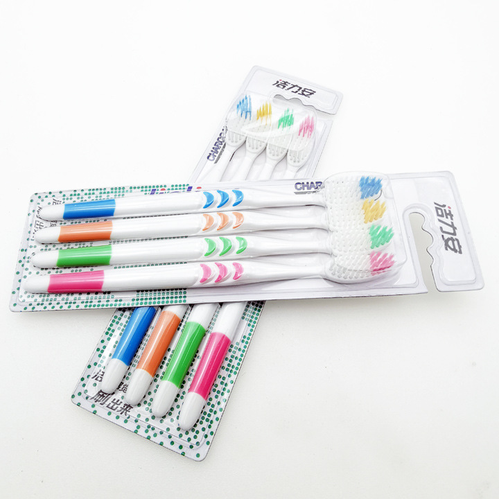 D2145 Four toothbrushes for adults, household, travel, fine filaments, soft bristles, clean, Yiwu 2-yuan store, department store wholesale pic 7