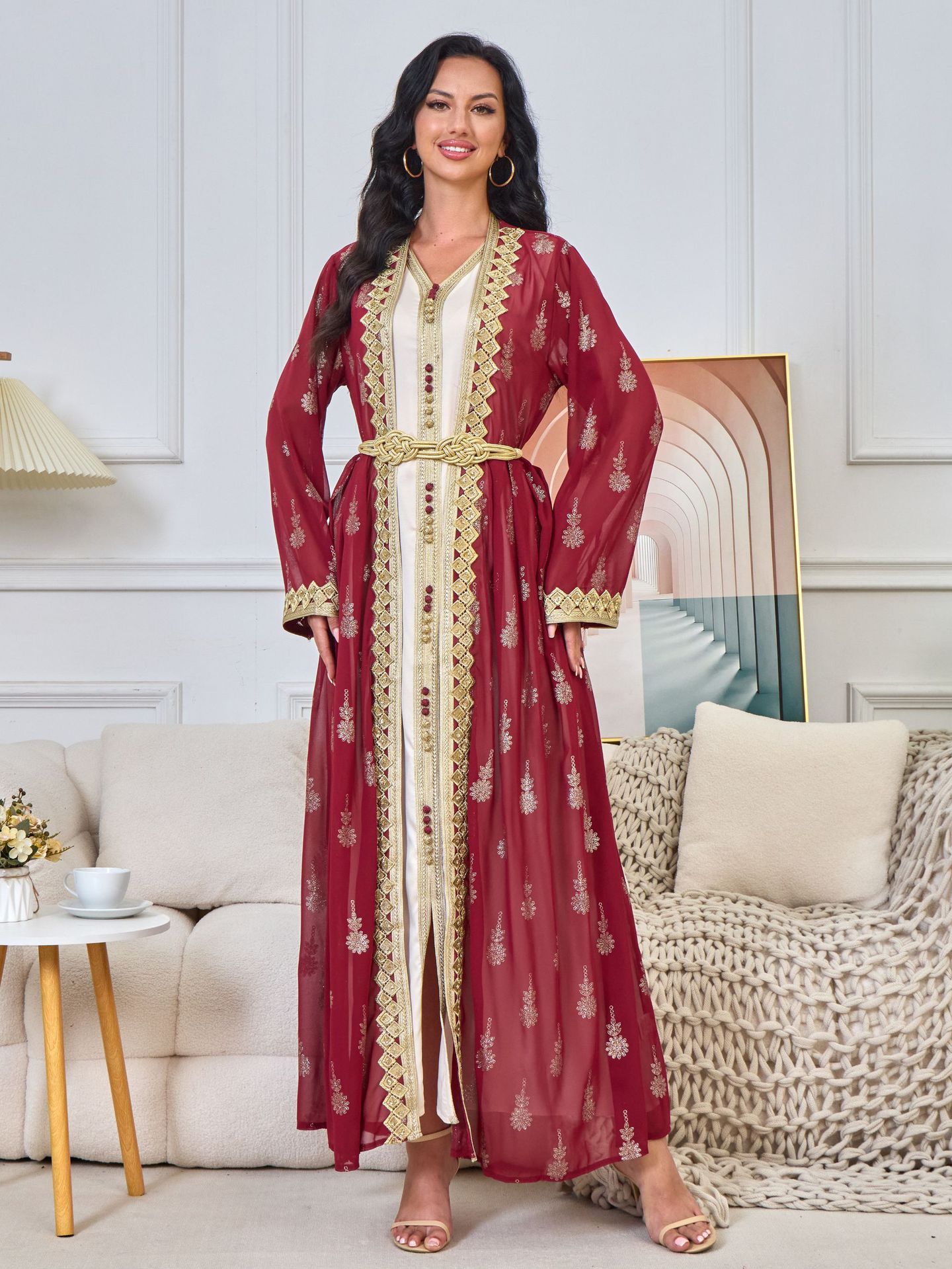 MT029 Middle East Cross-border Trade Arab Clothing, robes, embroidered cardigans, vests, two-piece dresses, ebay pic 26