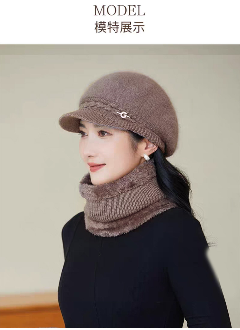 冬季妈妈帽子老太太毛线帽女士加绒兔毛保暖针织帽时尚百搭详情11