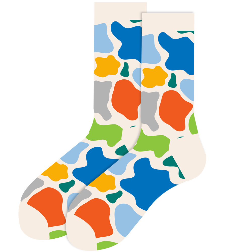 2023秋冬亚马逊新款动物中筒袜几何男袜搞笑骷髅袜子笑脸女袜潮袜详情15