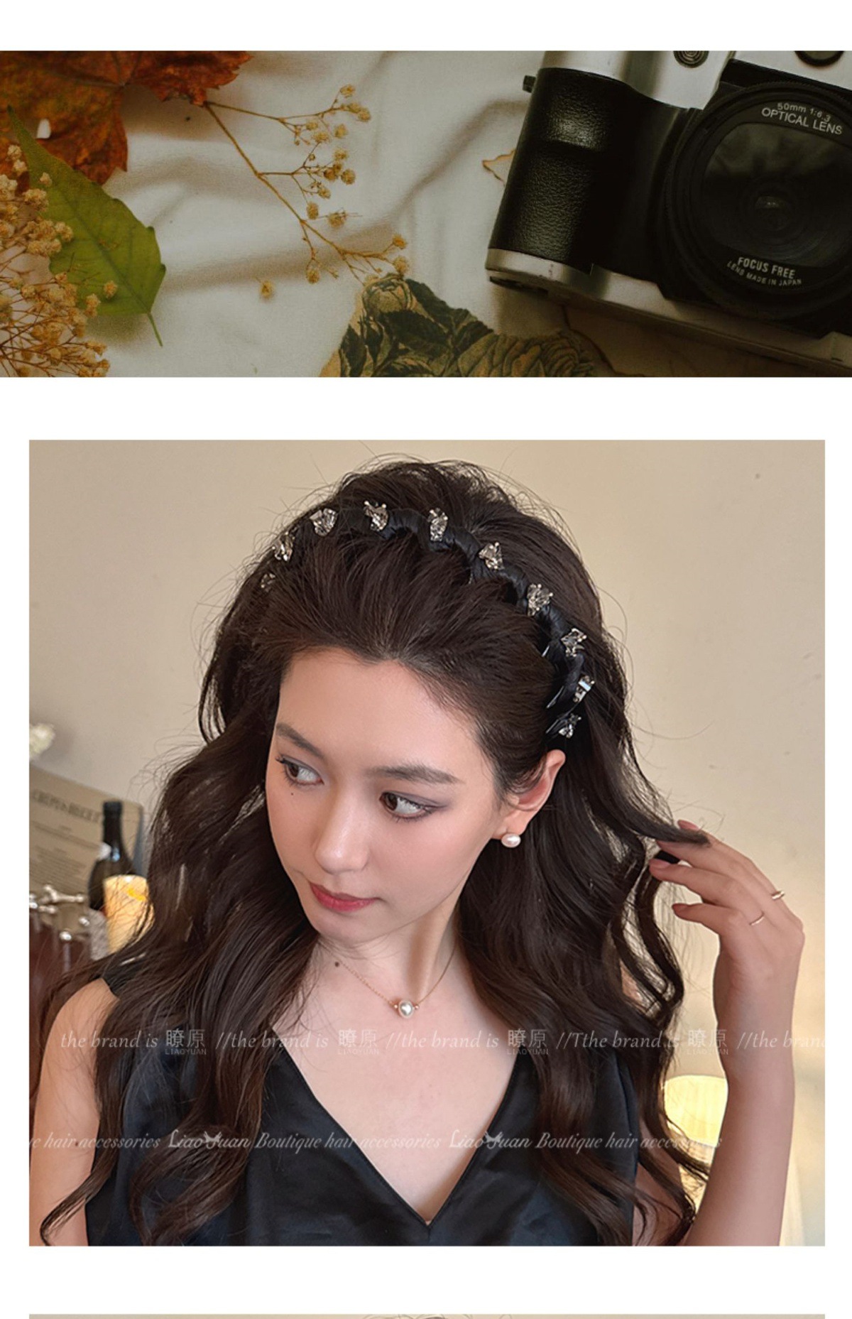 Retro, exquisite and light luxury water diamond hair clips and headbands for women 2025 new style, high-end headband, elegant high head top hair accessory pic 9