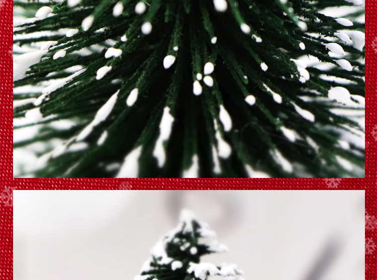 The hot-selling mini snow-covered velvet Christmas tree, Christmas decoration with a simulated wooden base and a pagoda tree window display, is now in full bloom pic 38