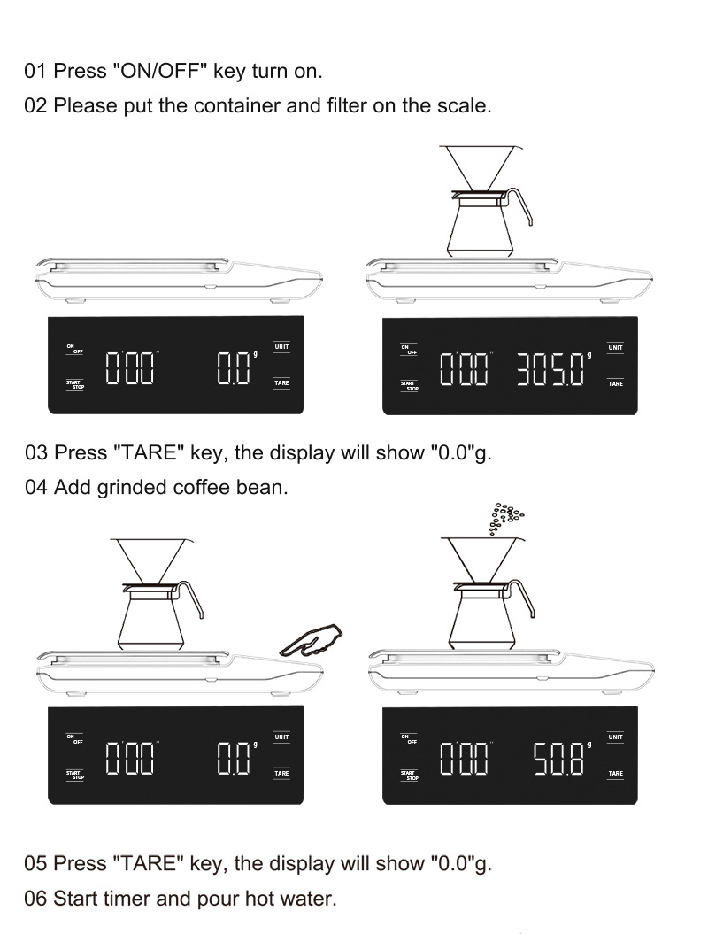 Amazon coffee scale, multi-functional bar counter electronic scale, gram scale with timer, 3KG kitchen scale pic 10