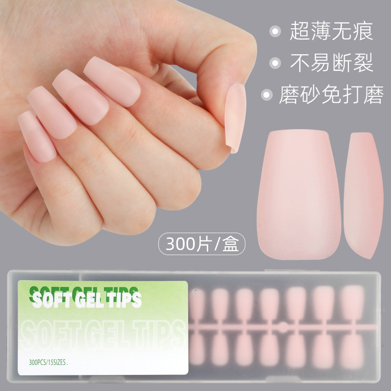 Nail art pieces, 300-piece box set, frosted transparent wearable nail, handcrafted nail pieces, nail pieces, nail pieces, special for wearable nails pic 8