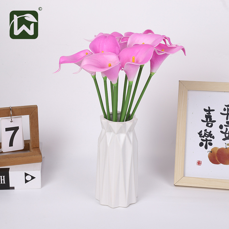 PU artificial flower single branch with a touch of glue, calla lily artificial flower, foreign trade, home decoration, desktop display, photography prop pic 17
