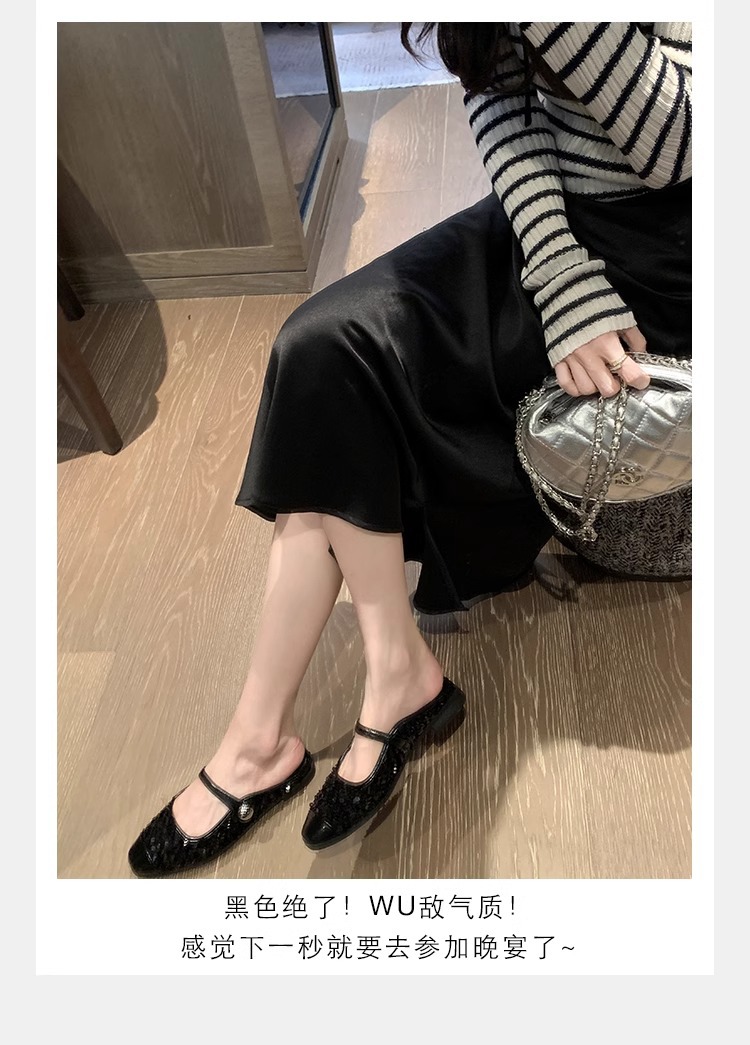 银色玛丽珍鞋亮片芭董舞鞋子真皮女鞋葡萄妈单鞋女2024春款女鞋子详情24