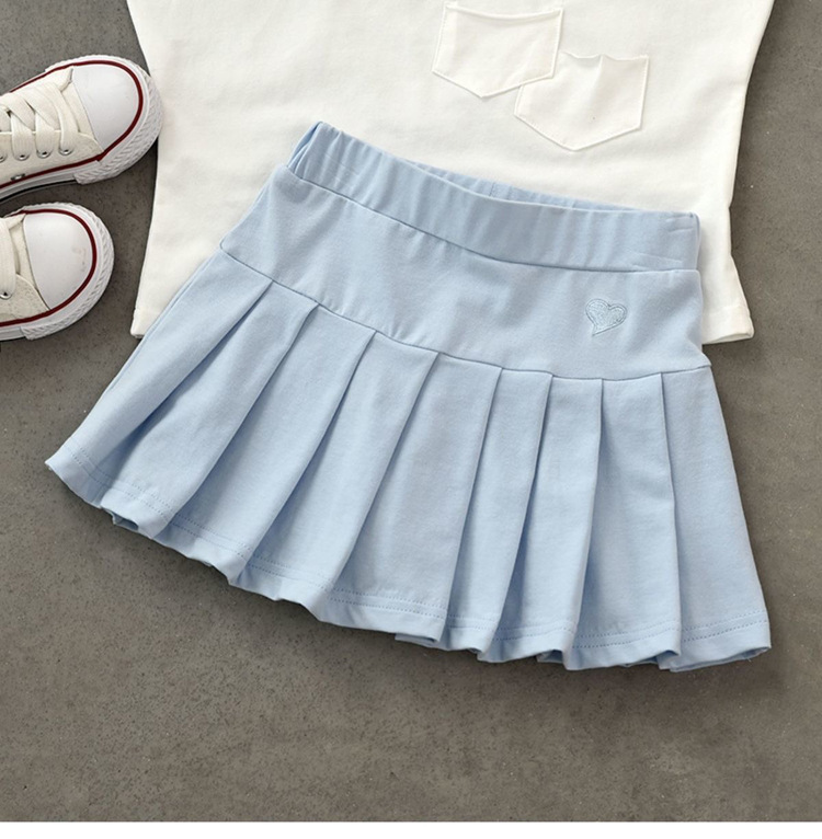 Niñas nuevo estilo versátil falda plisada pantalones vestido de verano para niños con pantalones de seguridad estilo fino falda de medio tamaño para niños pic 13