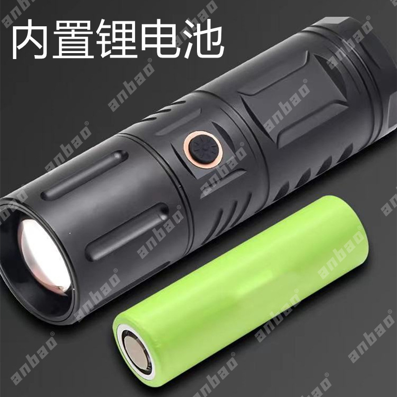 Zoom flashlight battery display USB charging outdoor searchlight, camping night fishing special emergency light wholesale pic 4