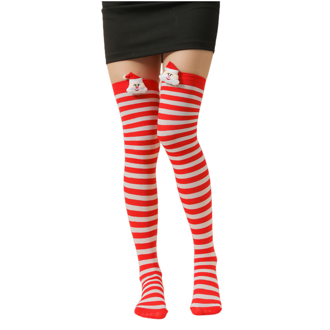 Suministro de fábrica calcetines de navidad ropa de fiesta accesorios calcetines de navidad sobre la rodilla medias de arco pic 4