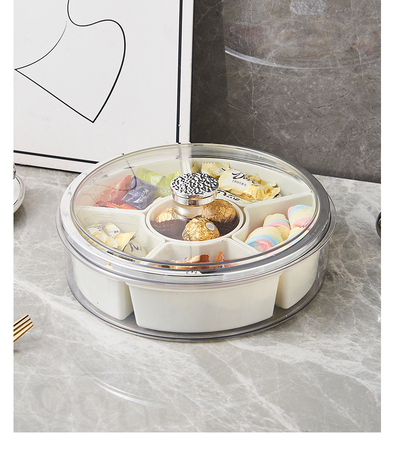 轻奢家用客厅大气分隔收纳干果盒高档水果盘带盖坚果干果瓜收纳盒详情8
