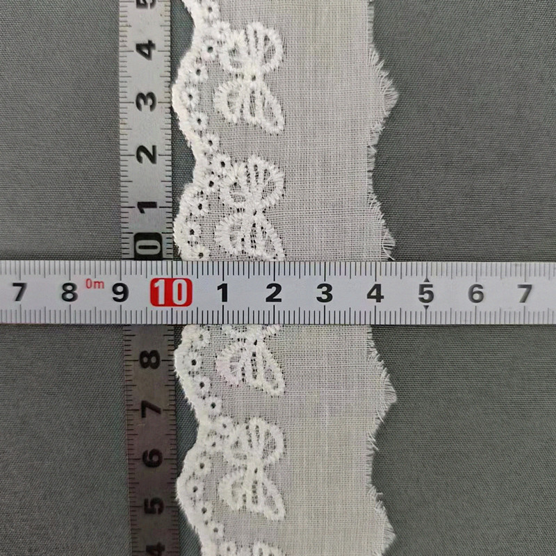 Wholesale of cotton embroidered lace, hollowed-out lace, embroidered skirt hem, clothing accessories, milk silk, perforated, barcode 2.5 pic 28