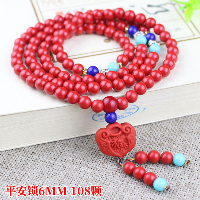 Wholesale cinnabar bracelets, 108 Buddhist prayer beads, multi-layer bracelets, crystal sweater chains, accessories, gifts for men and women, couples pic 11