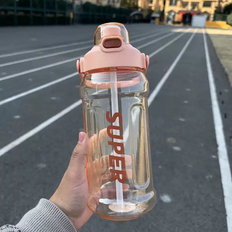 2-liter large-capacity sports water bottle, popular Instagram trendy straw cup with scale, portable and simple, leak-proof and shock-resistant water cup pic 19
