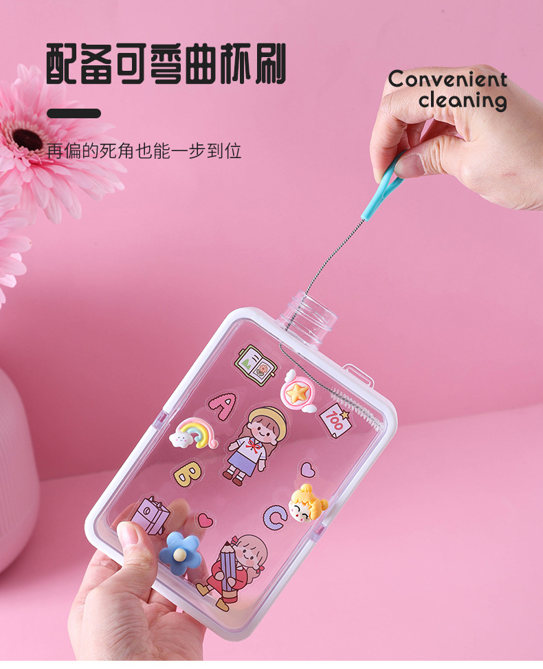 X49-A5-C flat ins water cup, high appearance level, popular online water bottle, Korean style portable water cup for male and female students pic 13