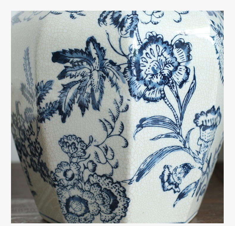 Wholesale decorative jars and ornaments, blue and white general jars, hand-painted antique official kiln ceramic vases, hydroponic storage jars pic 5