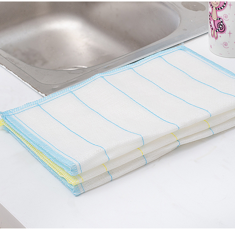 不沾油不易掉毛洗碗巾加厚擦桌碗百洁布吸水洗碗布厨房抹布小毛巾详情10