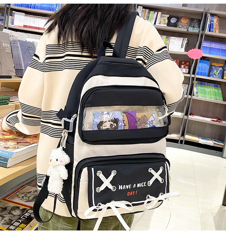 New student schoolbag, Japanese-style cute and fresh girl backpack, large capacity for junior high school students, trendy backpack for primary school boys pic 14
