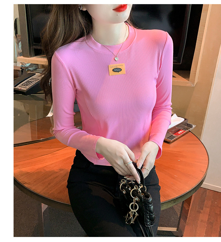 打底衫女内搭秋季2022年新款修身显瘦短款上衣洋气长袖打底小衫潮详情33