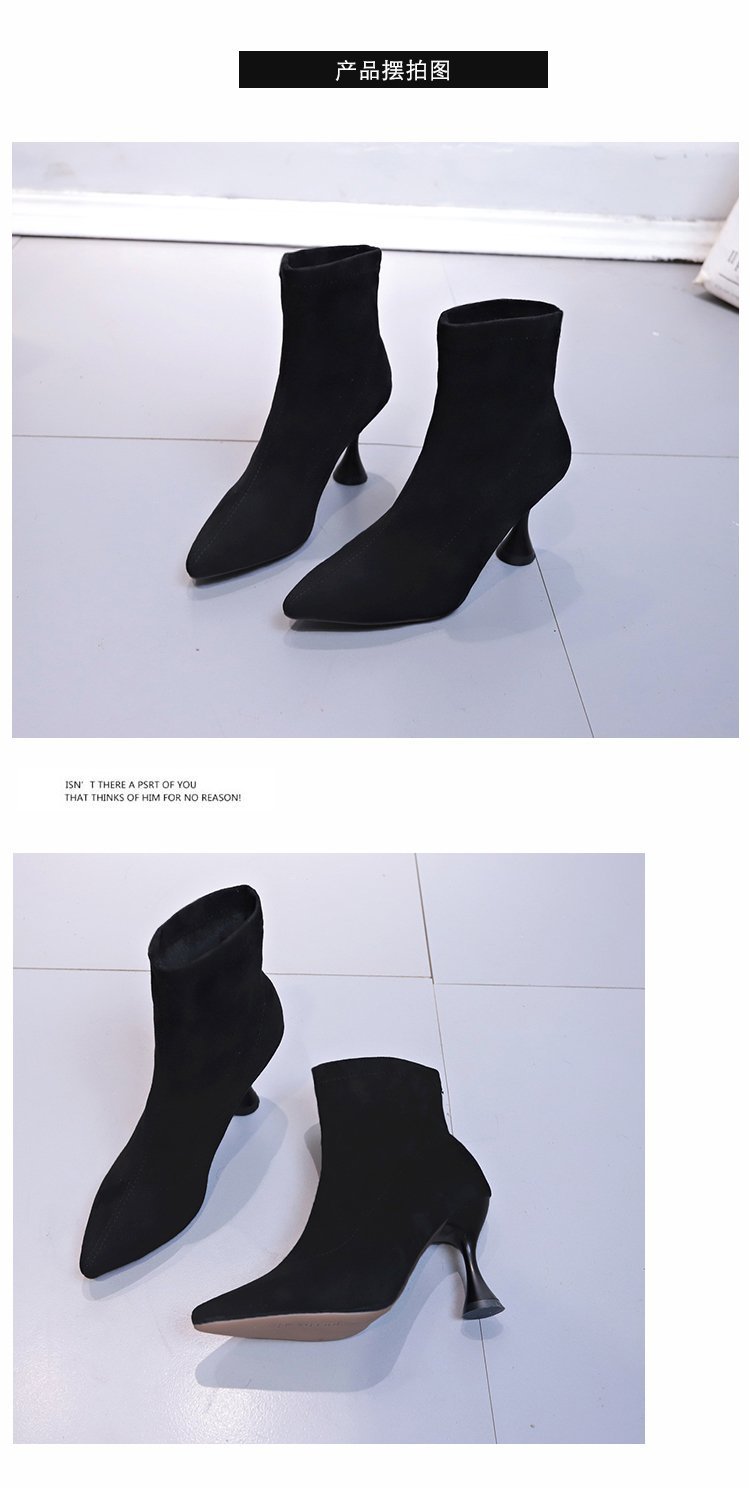 2024春季季新款时尚尖头马丁靴酒杯跟欧美舒适加绒女短靴子批发详情15